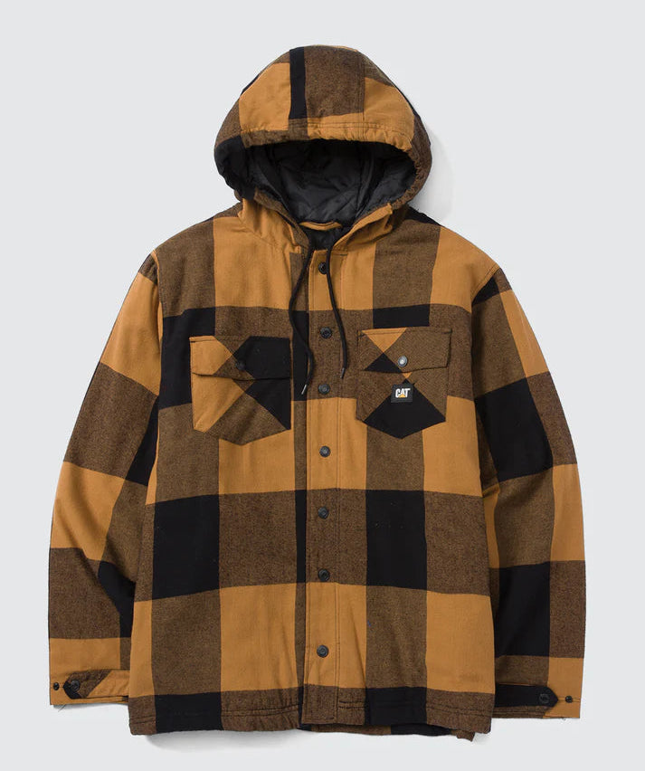 CAT Hooded Flannel Shirt Jacket