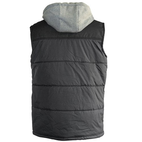 CAT Black Hooded Work Vest - Zip Off Hood