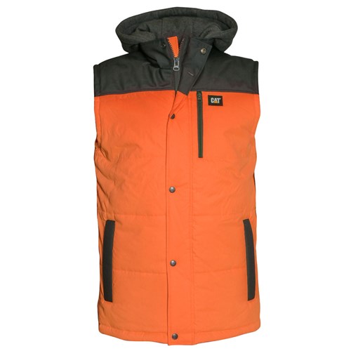 CAT Hi Vis Hooded Work Vest - Zip Off Hood