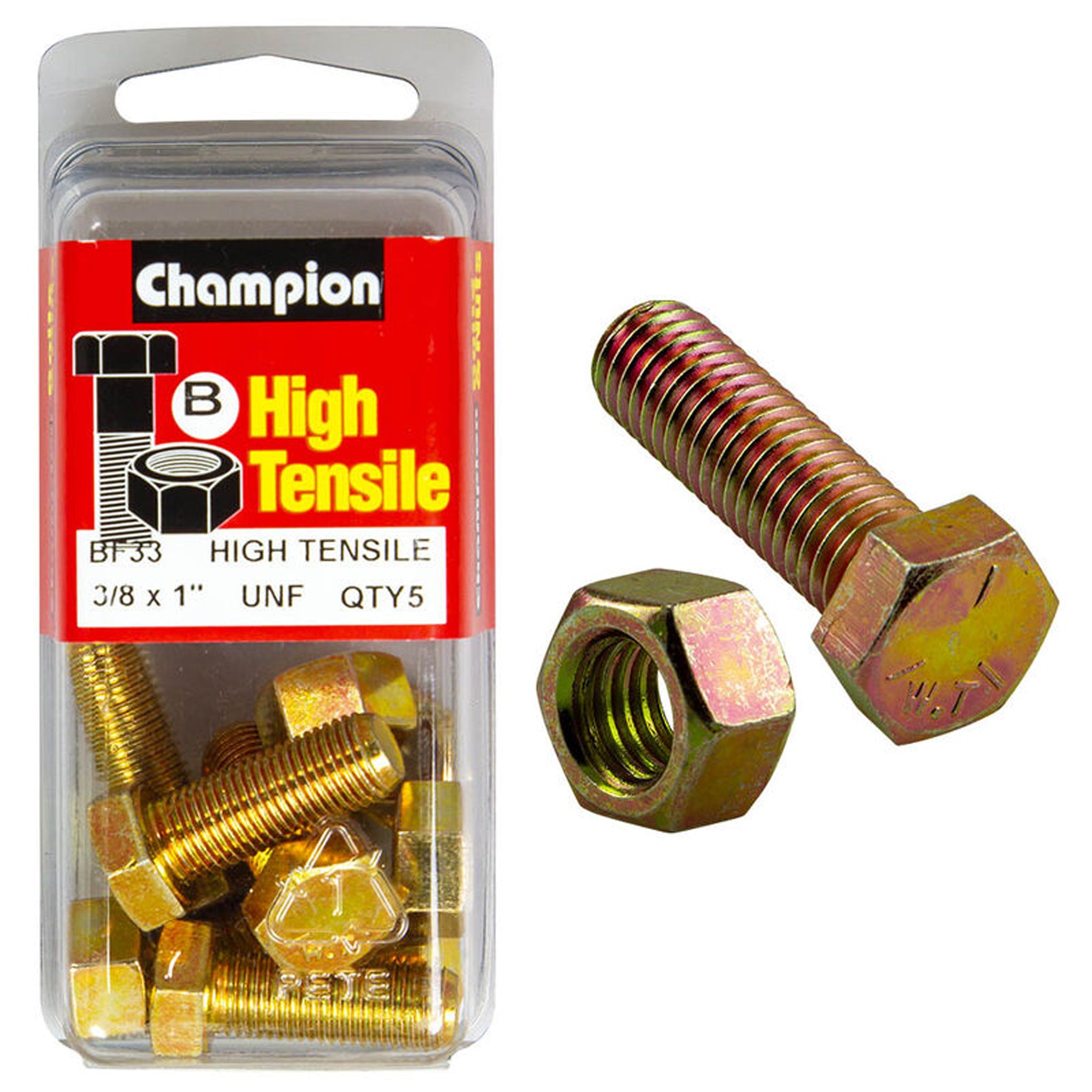 1"x3/8 Fully Threaded Set Screws & Nuts BF33