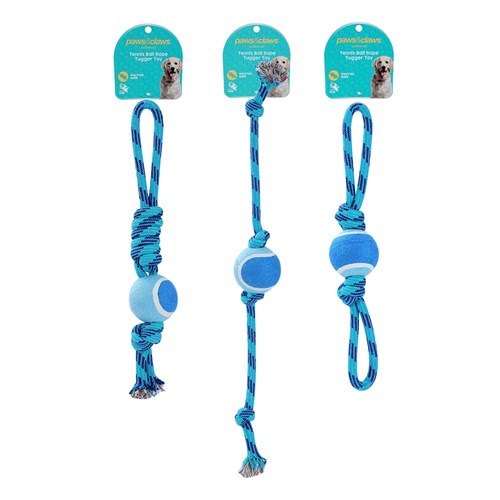 Tennis Ball Rope Tugger Toy (assorted)