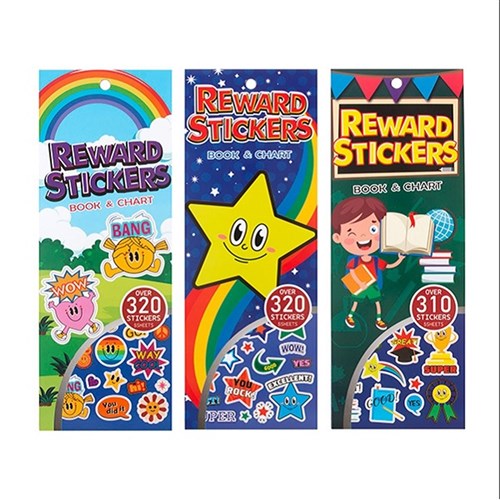 Stickers Kids Reward Book 320Pc 3 Asstd