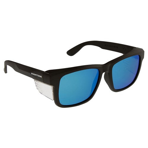 Frontside Polarised Safety Glasses Blue Revo Lens Black Frame