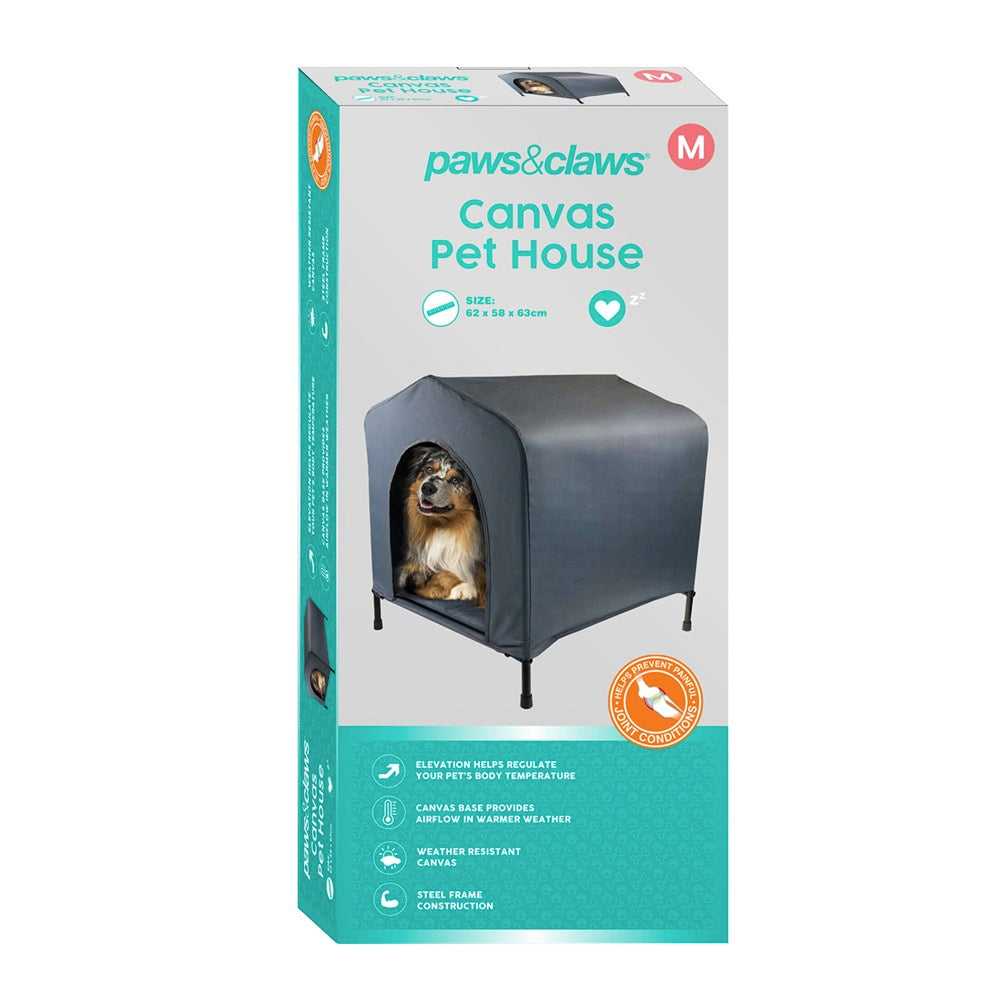 Paws & Claws Elevated Pet House with Cushion Medium