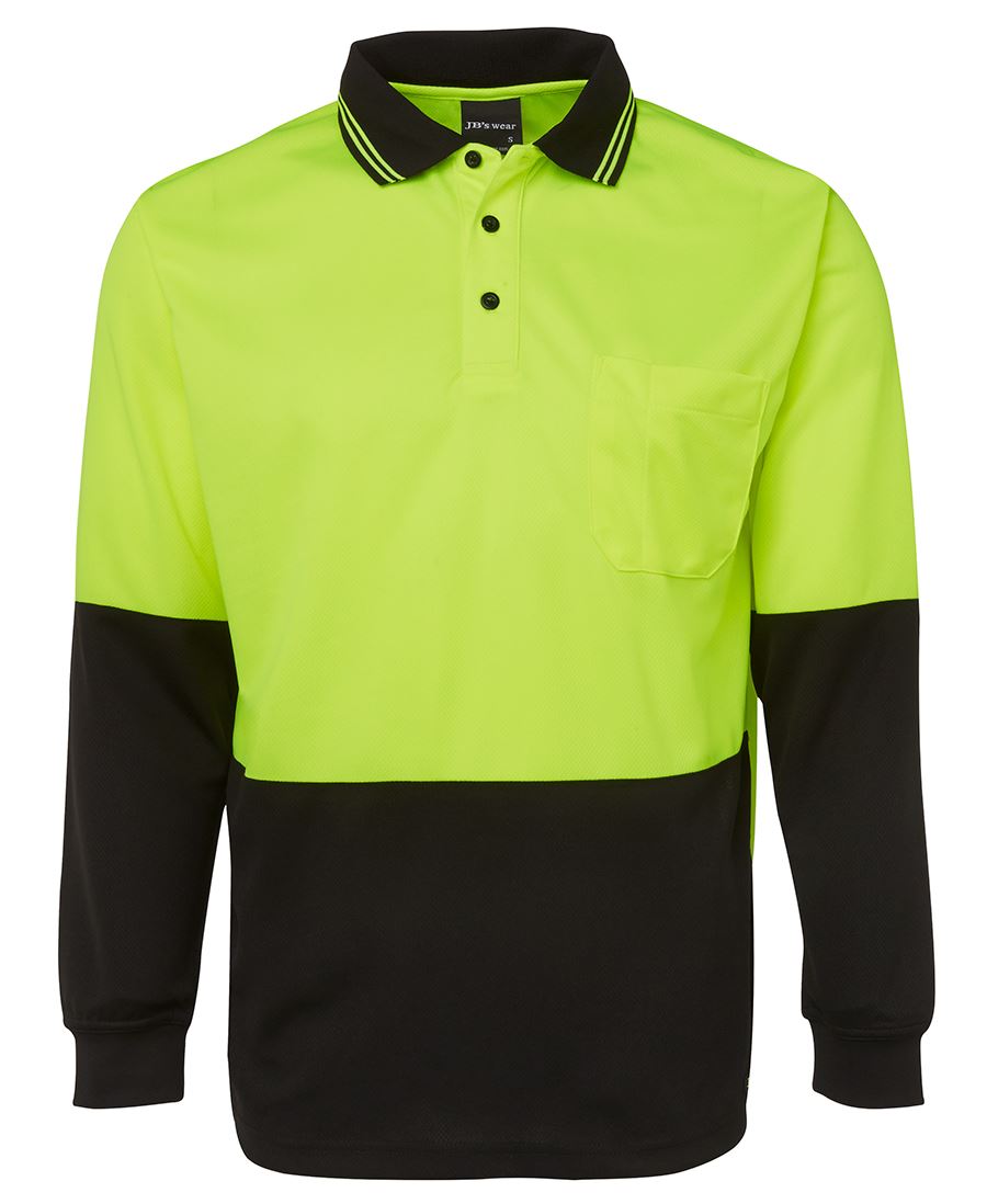JB's Hi Vis Long Sleeve Traditional Polo