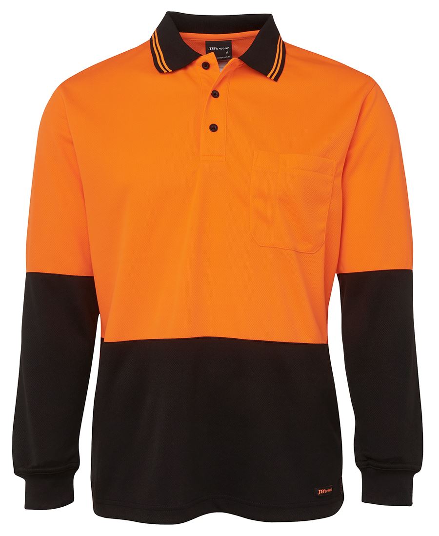JB's Hi Vis Long Sleeve Traditional Polo
