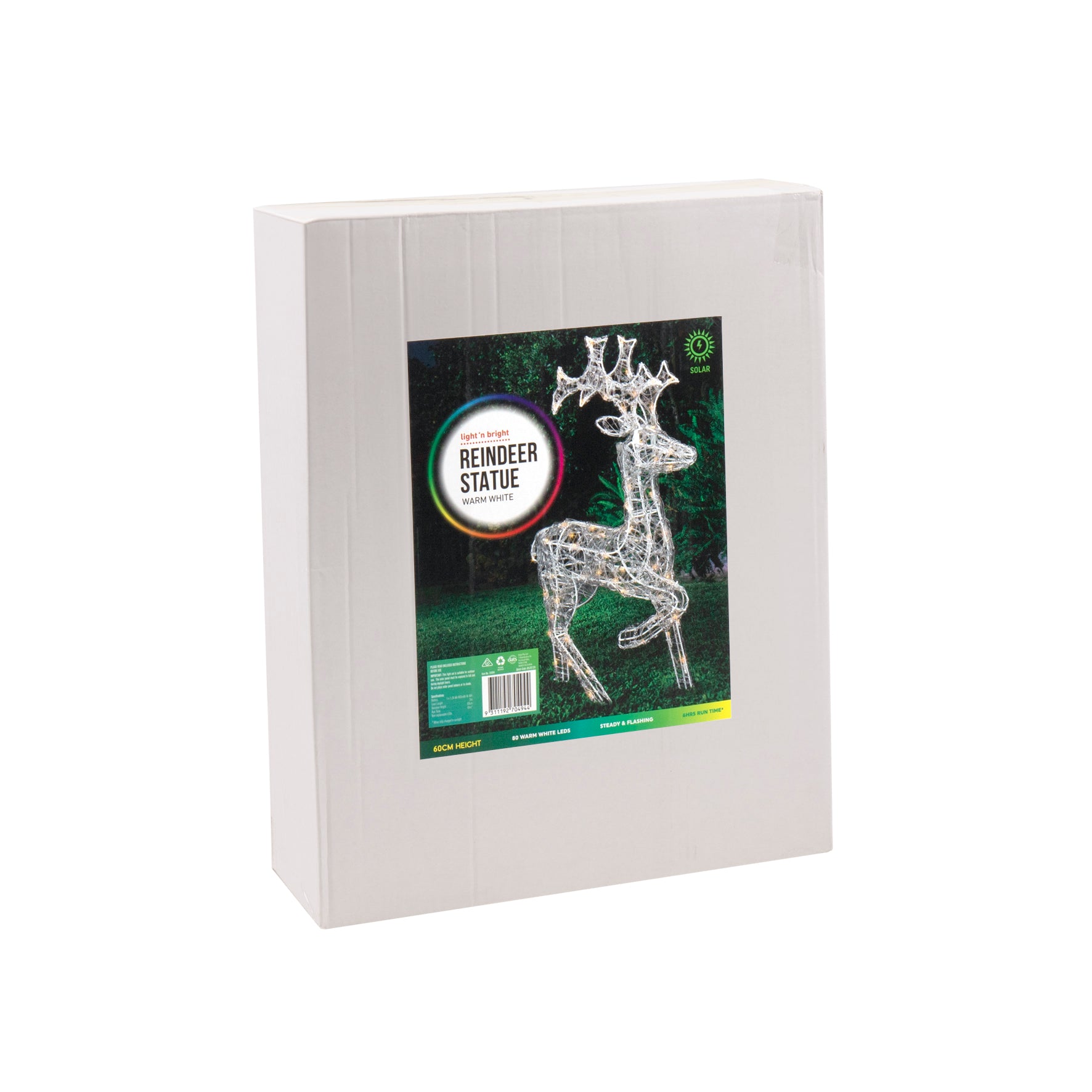 Solar Reindeer Statue 60cm
