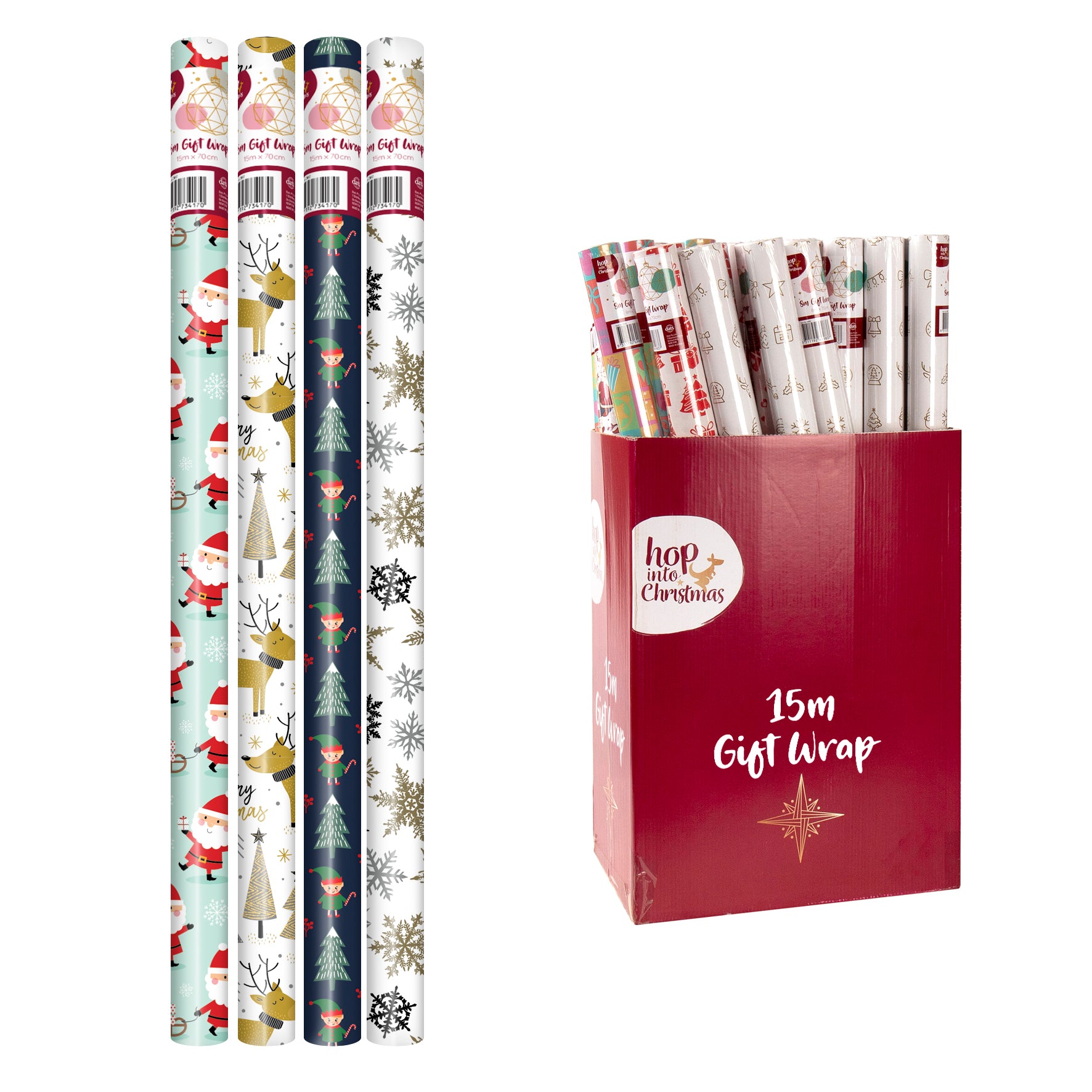 Wrap Paper Xmas 15mx70cm Asstd