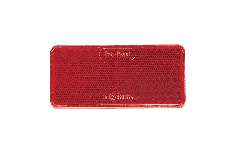 Red Reflector (R) 94 x 44mm Adhesive - 2 Pack