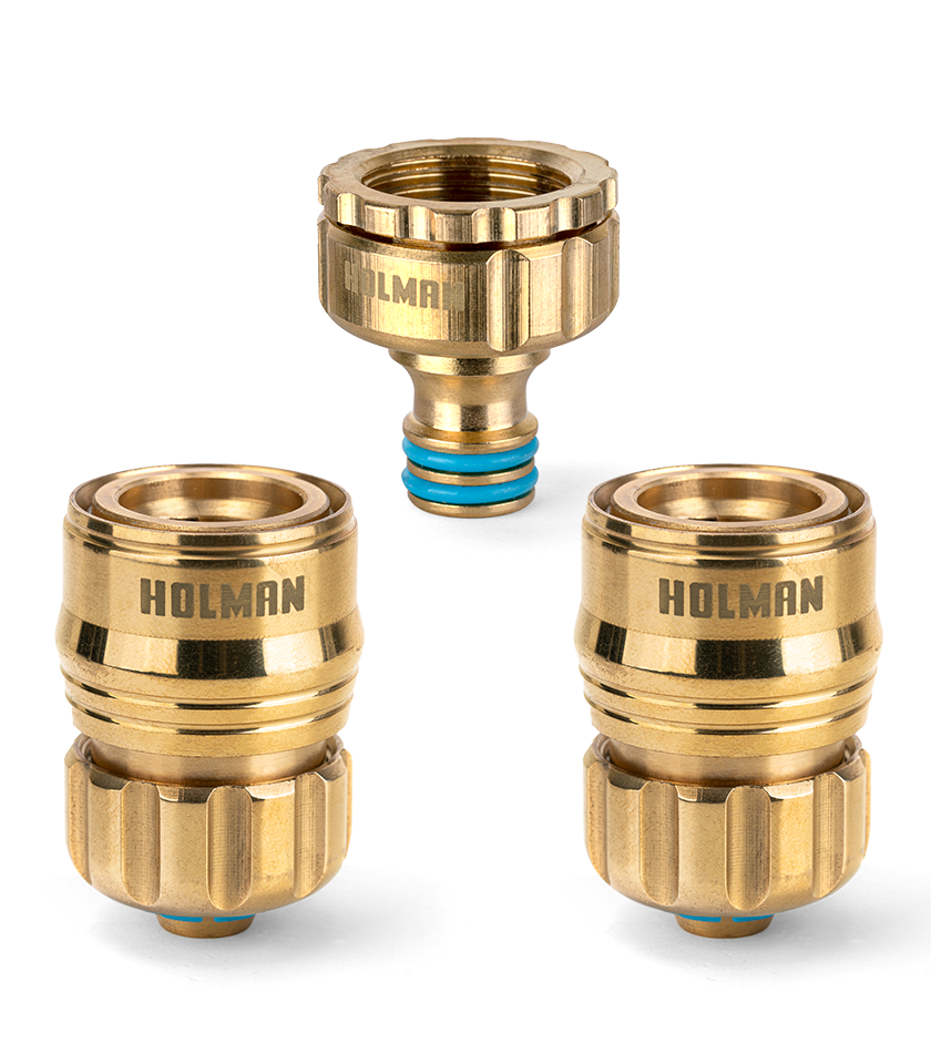 Holman 12mm Brass Hose Connector Set - Grip n Lock