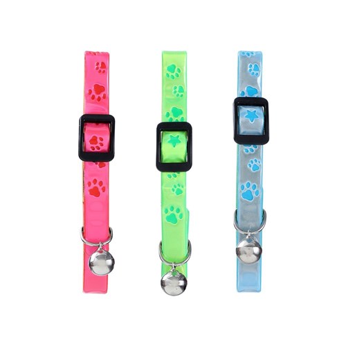 Paws & Claws Reflective Fluro Cat Collar with Paw Cut Out