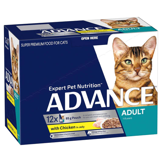 Advance Cat Adult Chicken in Jelly Pouches 12 x 85g