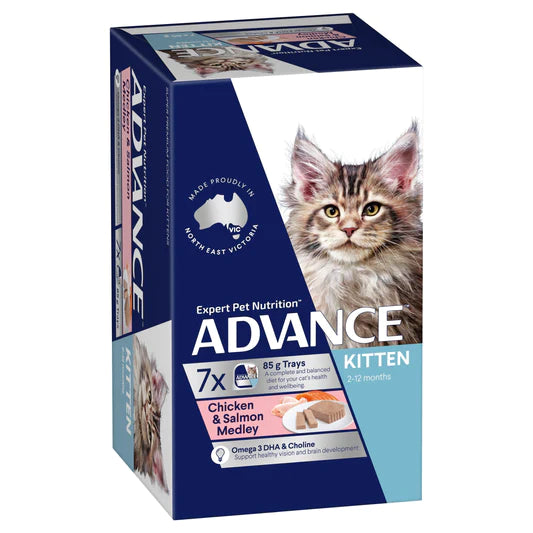 Advance Kitten Chicken & Salmon Medley Trays 7 x 85g