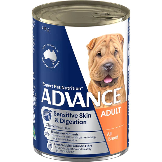 Advance Sensitive Skin and Digestion Adult All Breed Chicken with Rice Cans 12 x 700g