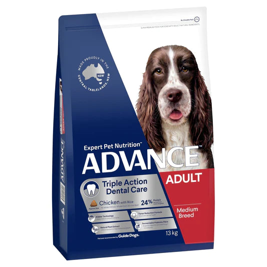 Advance Adult Medium Breed Dental Care Triple Action Chicken with Rice Dry Dog Food