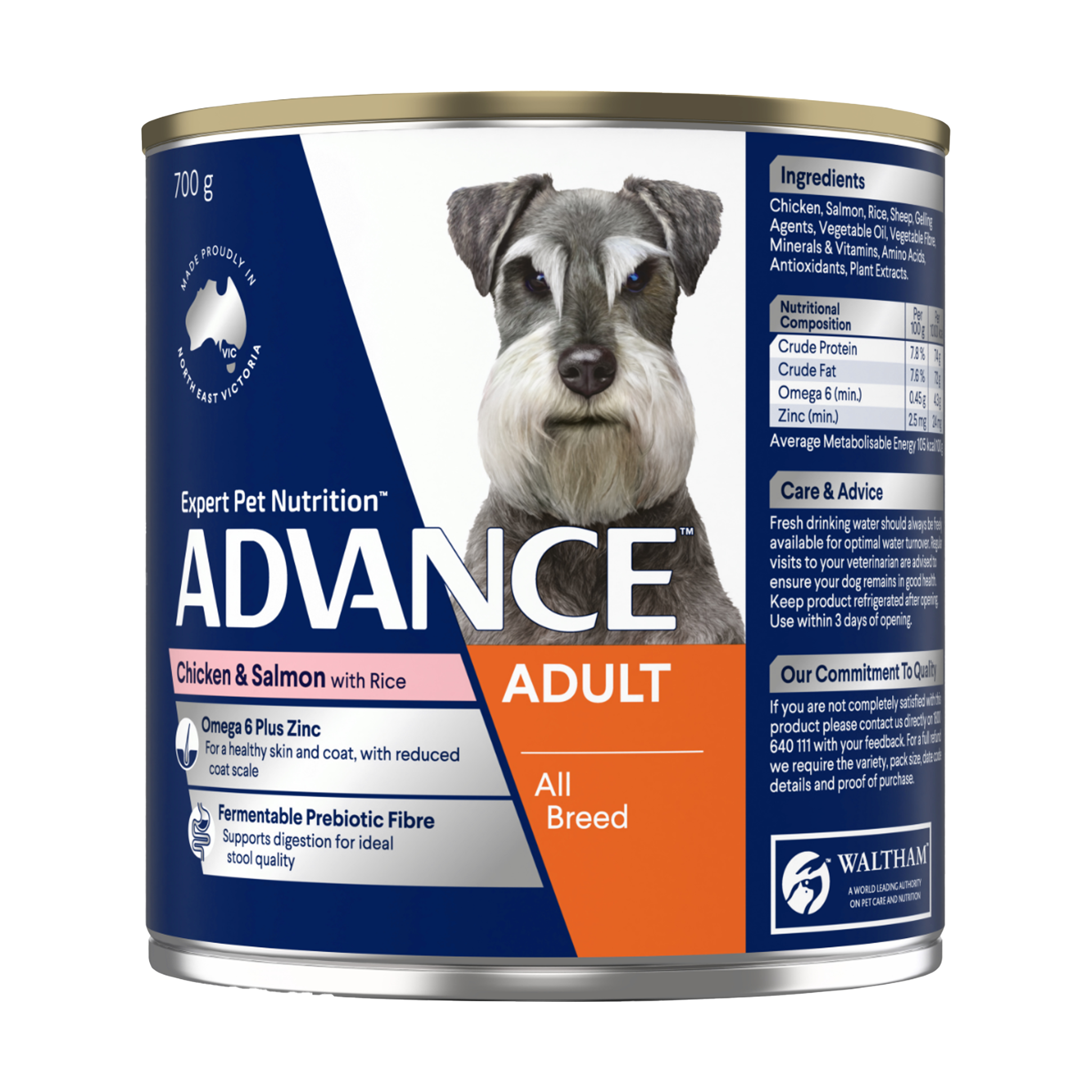 Advance Adult all Breed Chicken and Salmon with Rice Cans 12 x 700g