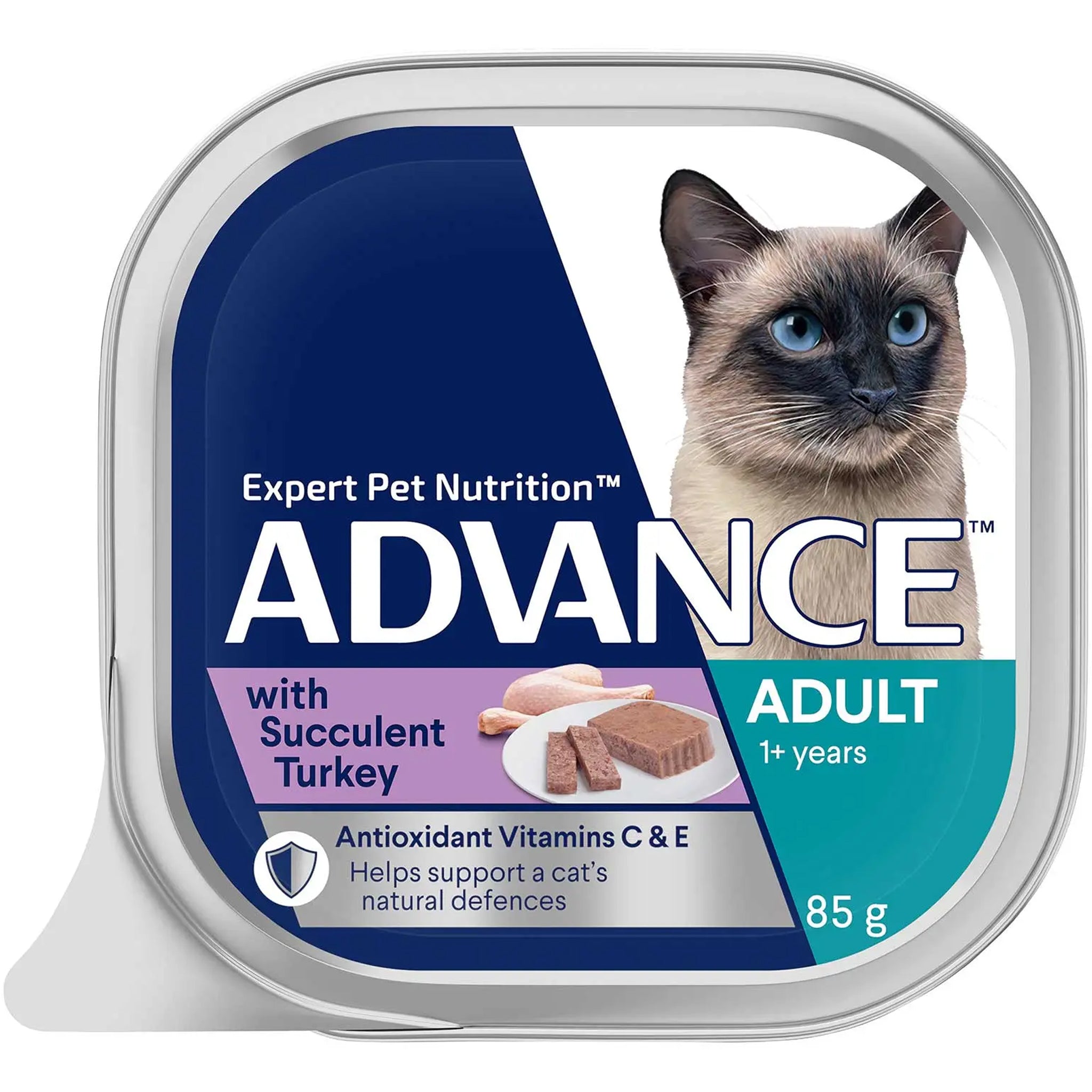 Advance Cat Adult with Succulent Turkey Trays 7 x 85g