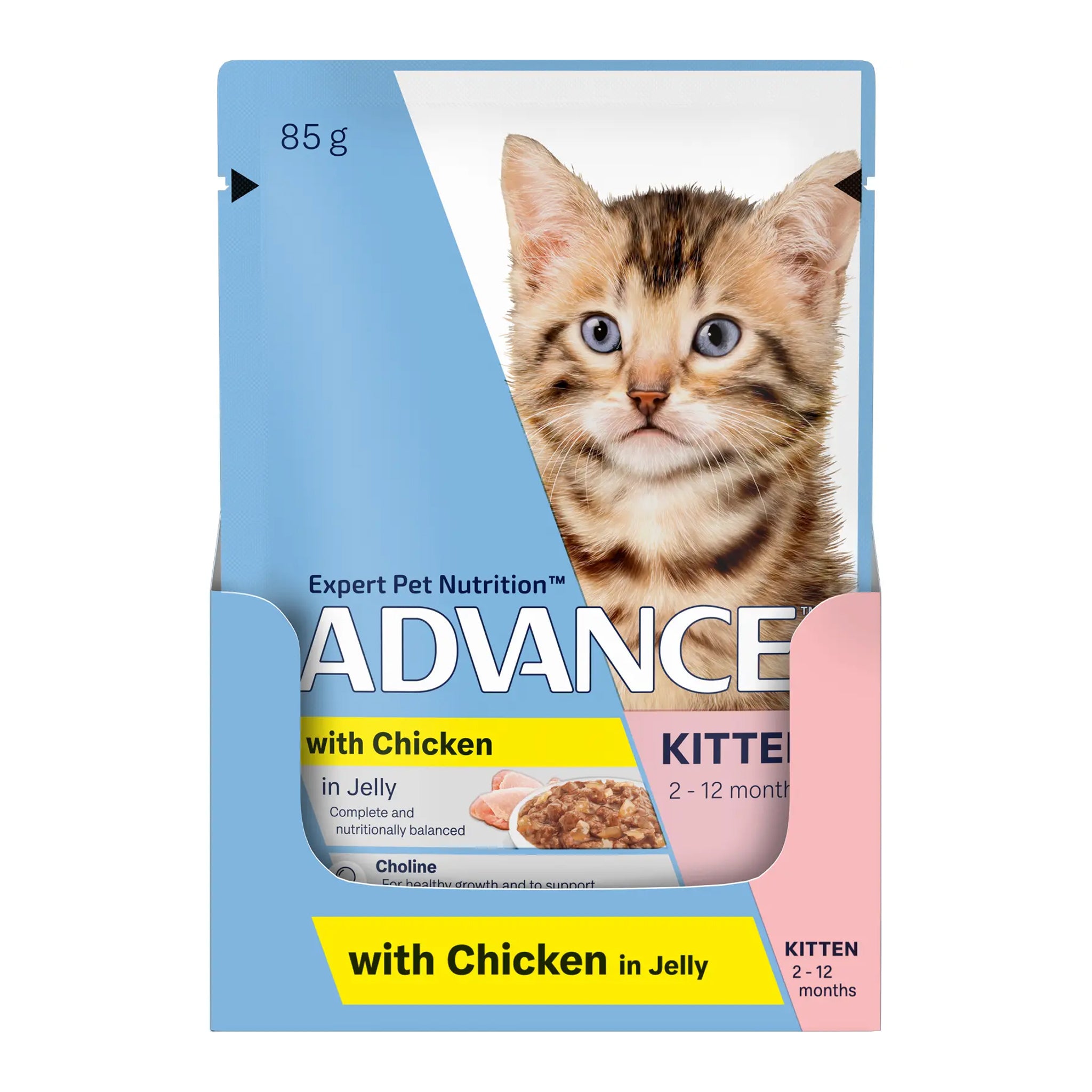 Advance Kitten Chicken in Jelly Pouches 12 x 85g