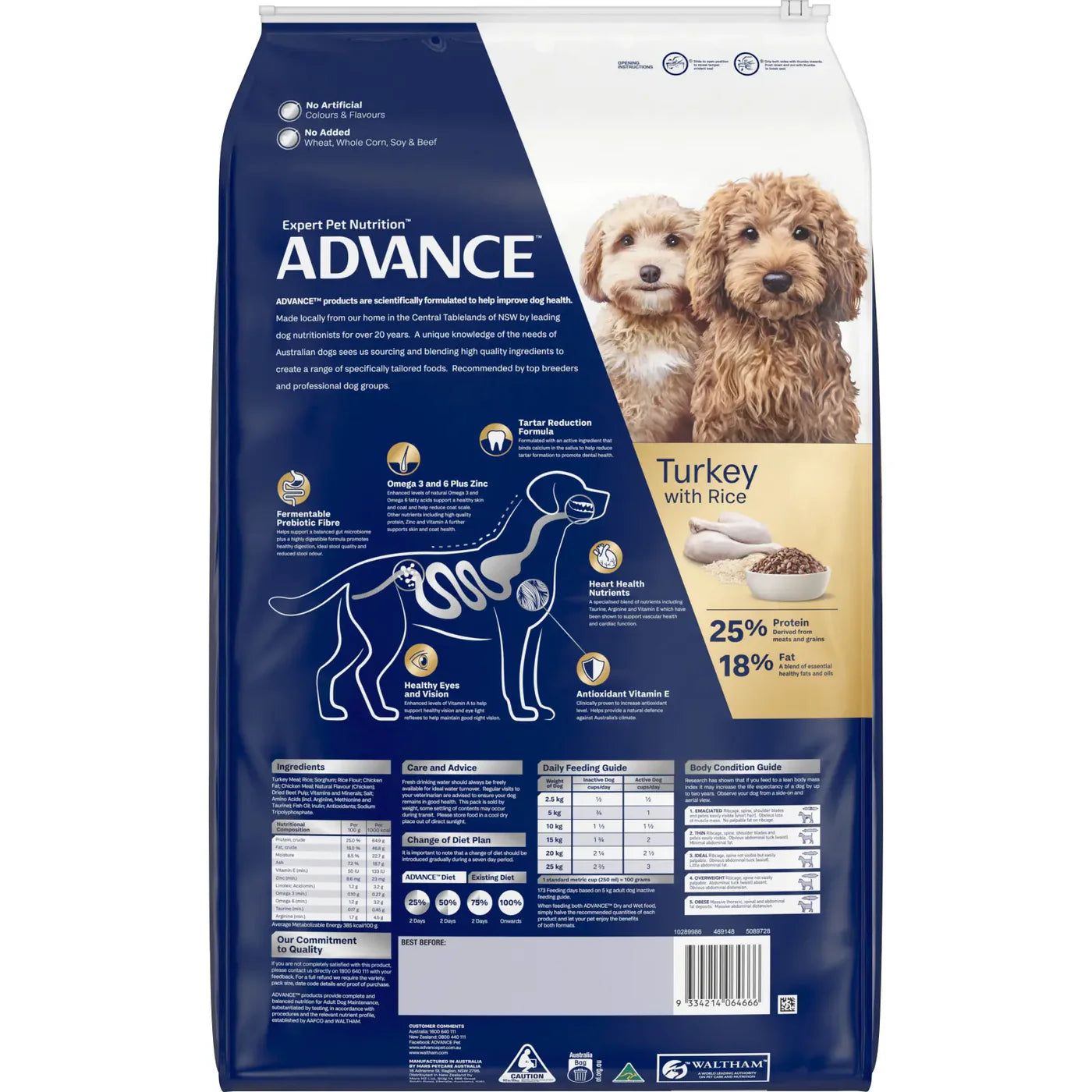 Advance Small Oodles Dry Dog Food – Turkey with Rice (2.5kg & 13kg)