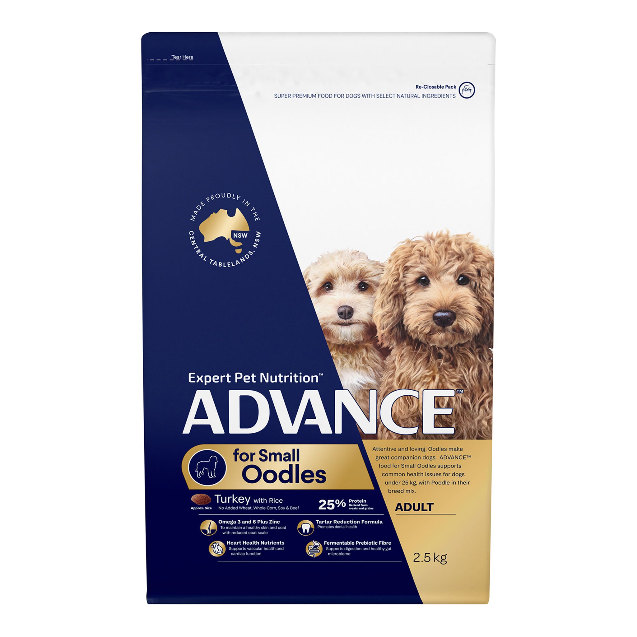 Advance Small Oodles Dry Dog Food – Turkey with Rice (2.5kg & 13kg)