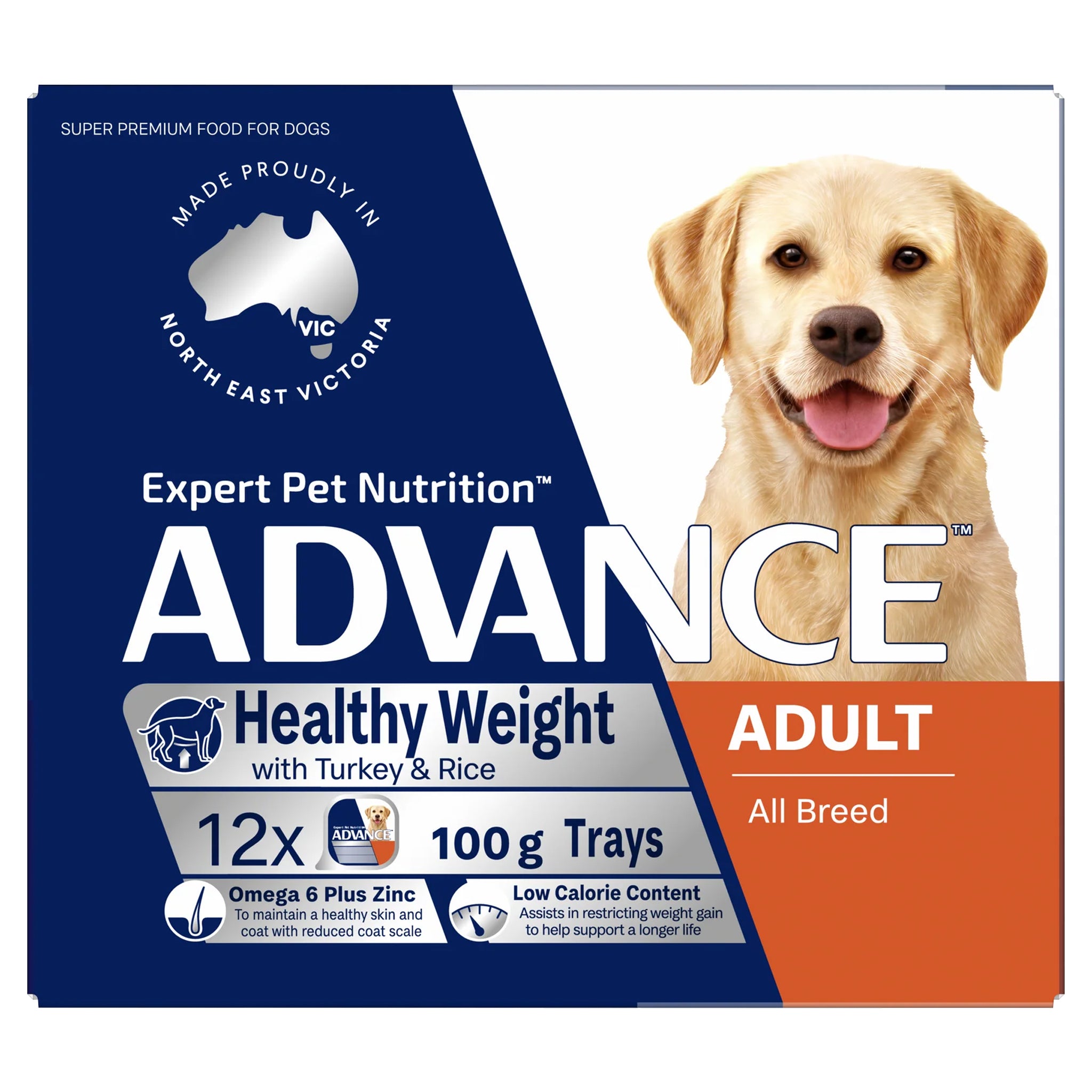 Advance Healthy Weight Adult All Breed Turkey with Rice Trays 12 x 100g