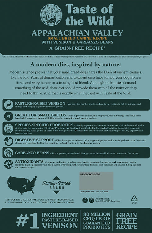 Taste Of The Wild Small Breed Dry Dog Food Appalachian Valley