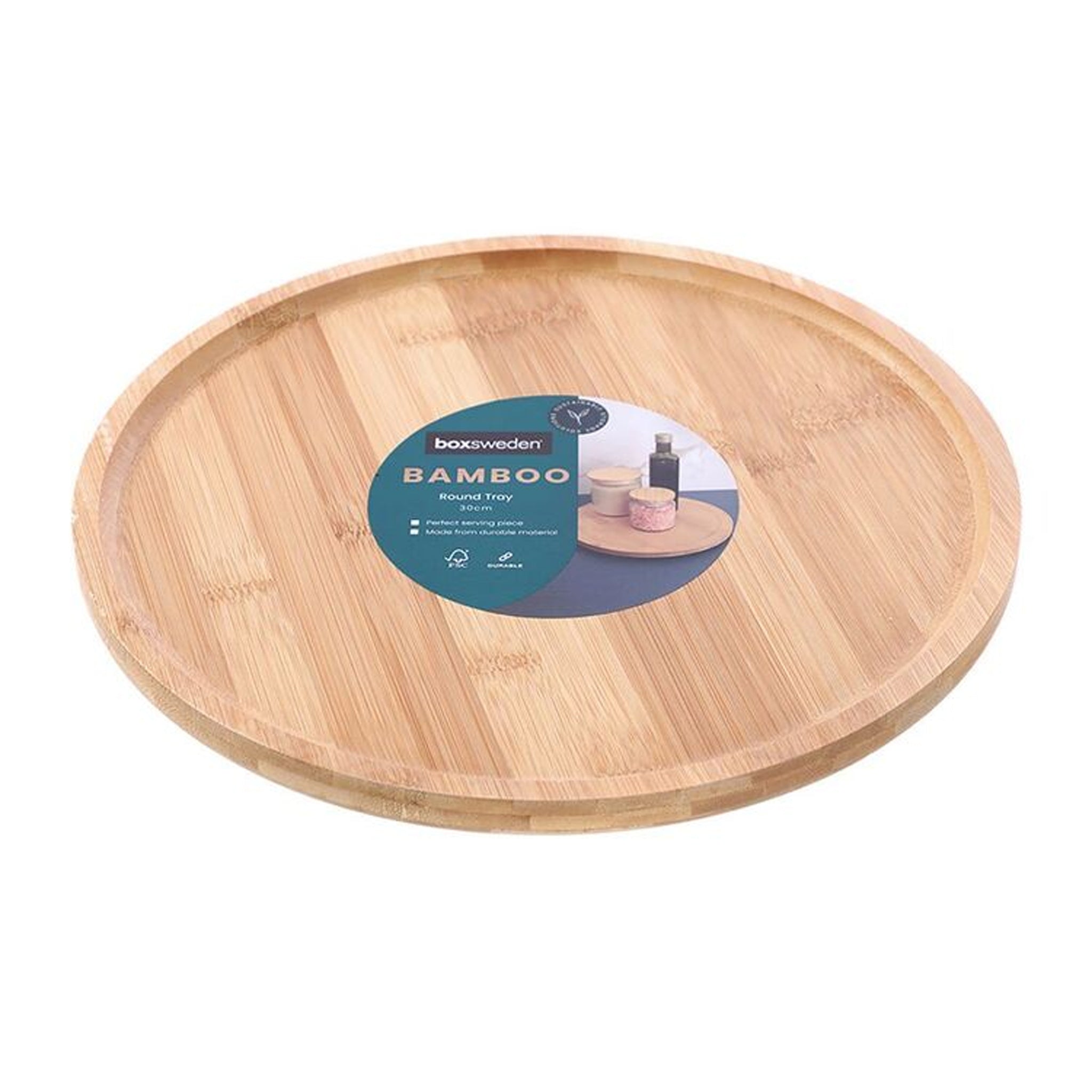 Bamboo Round Display Tray 30cm