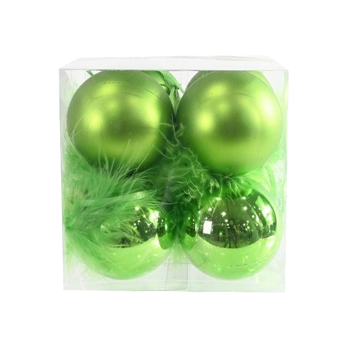 Bauble Fur Topped 6cm 8pk