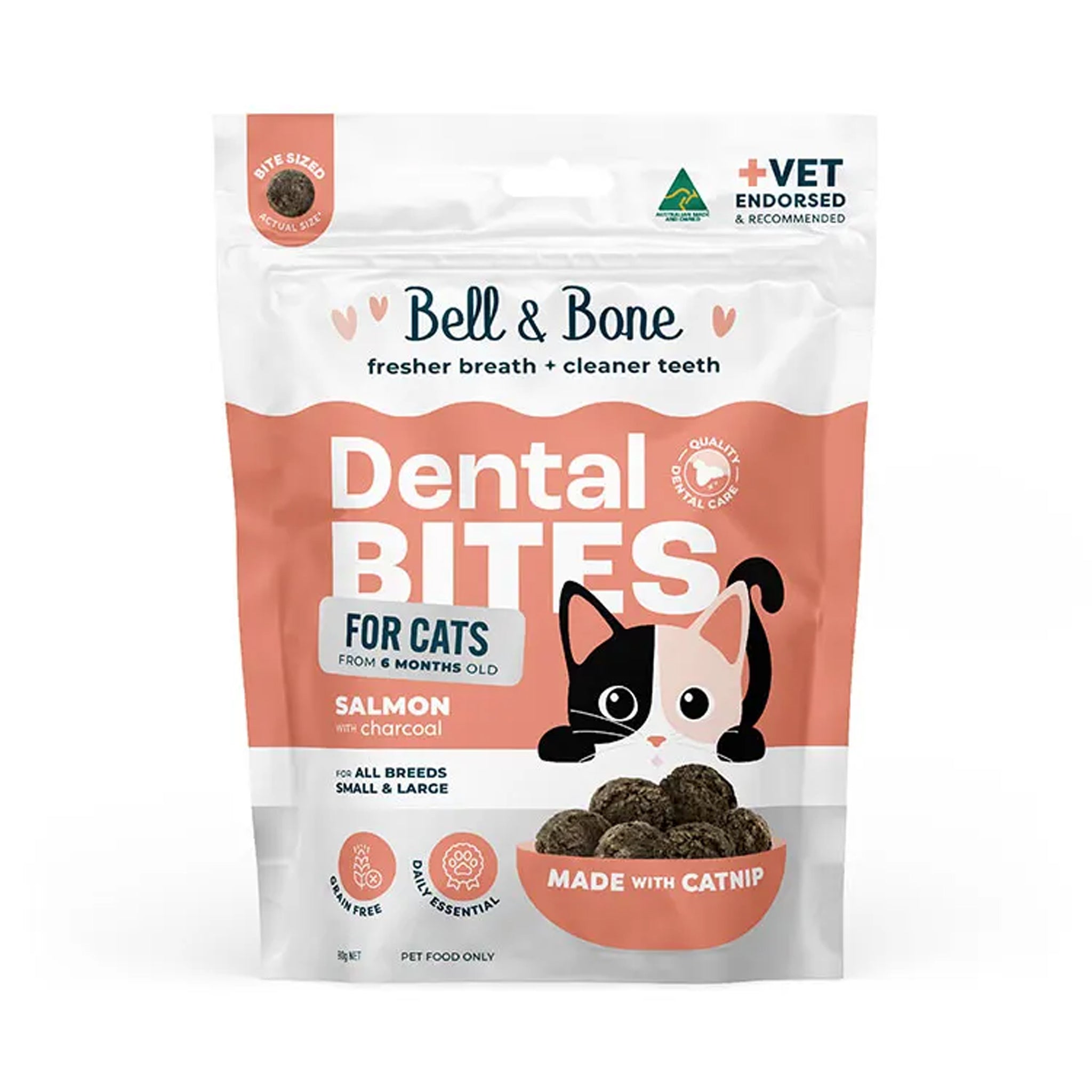 Bell & Bone Dental Bites for Cats – Chicken, Salmon & Tuna
