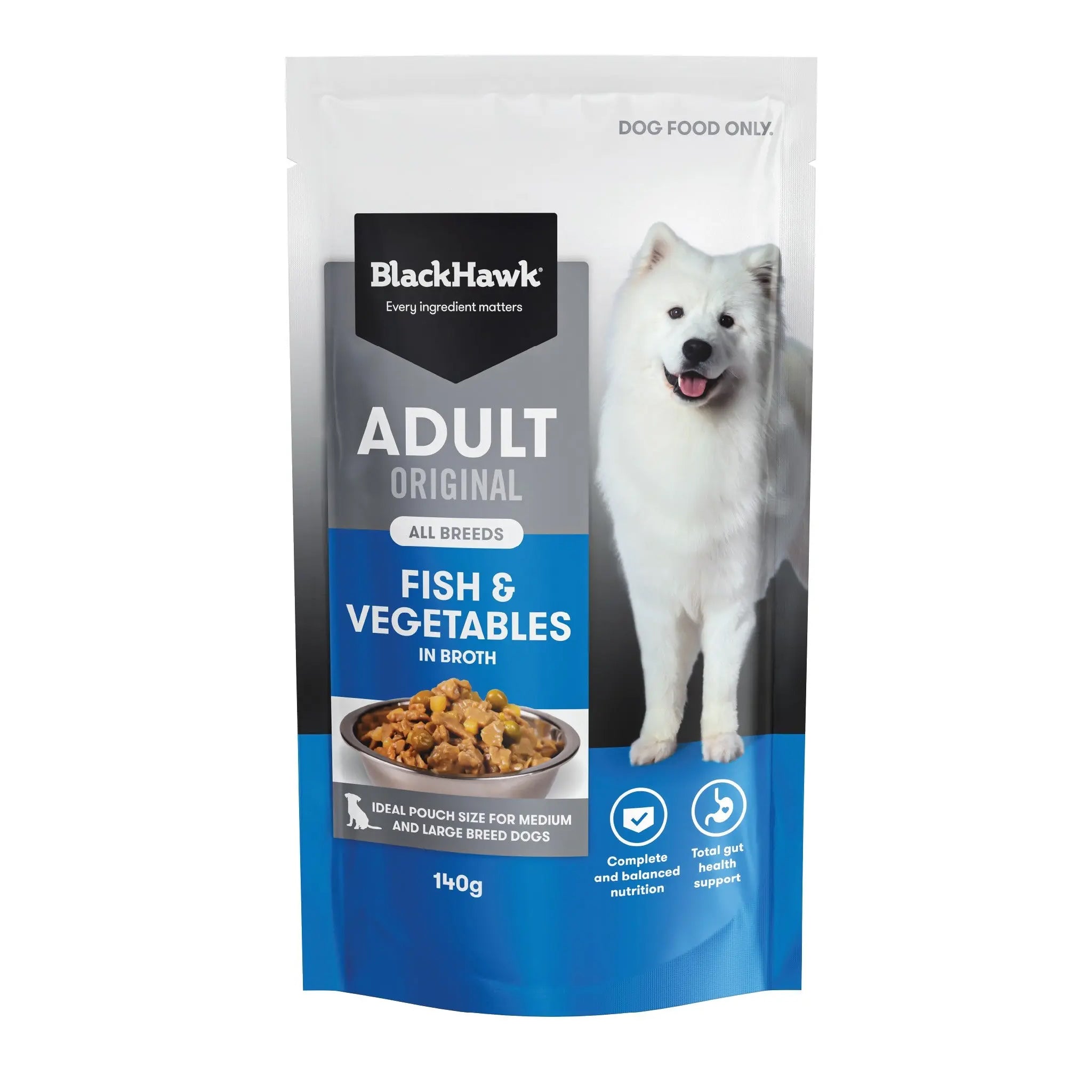 Black Hawk Original Adult Wet Dog Food 140g – 10 Pack