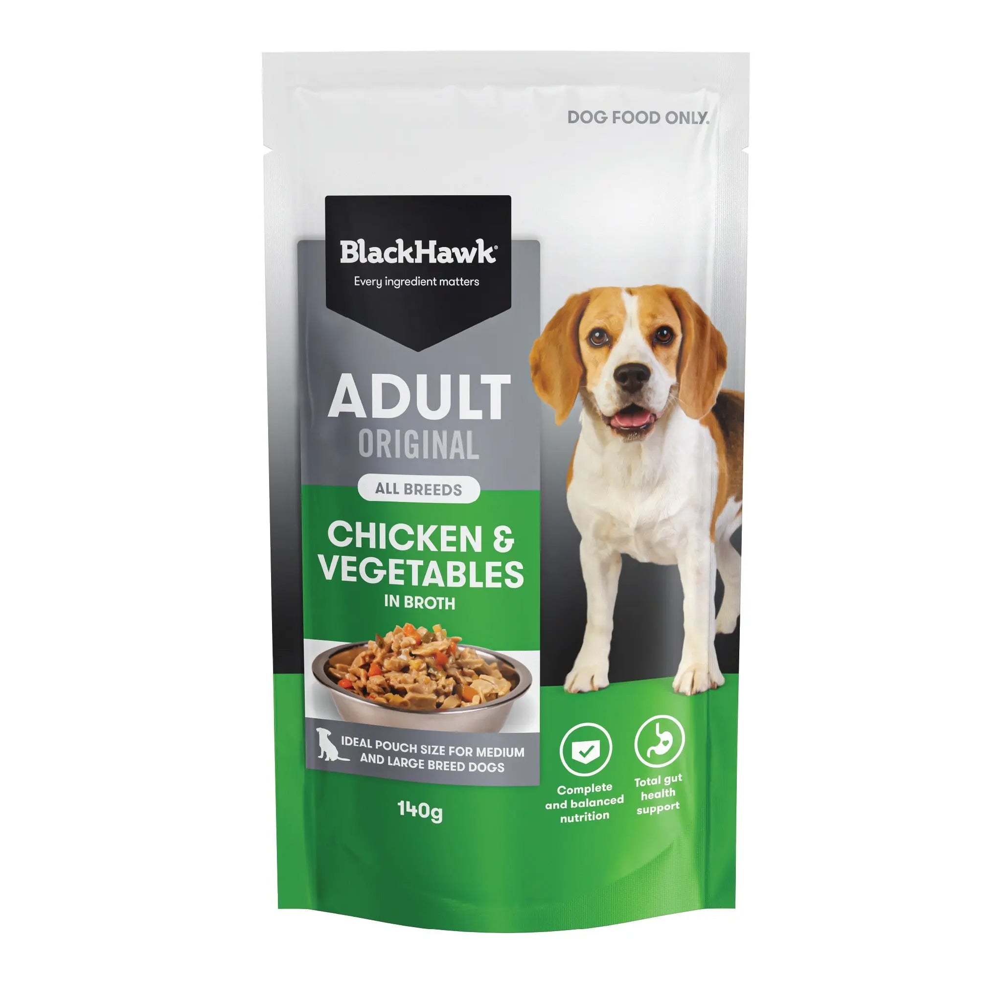 Black Hawk Original Adult Wet Dog Food 140g – 10 Pack