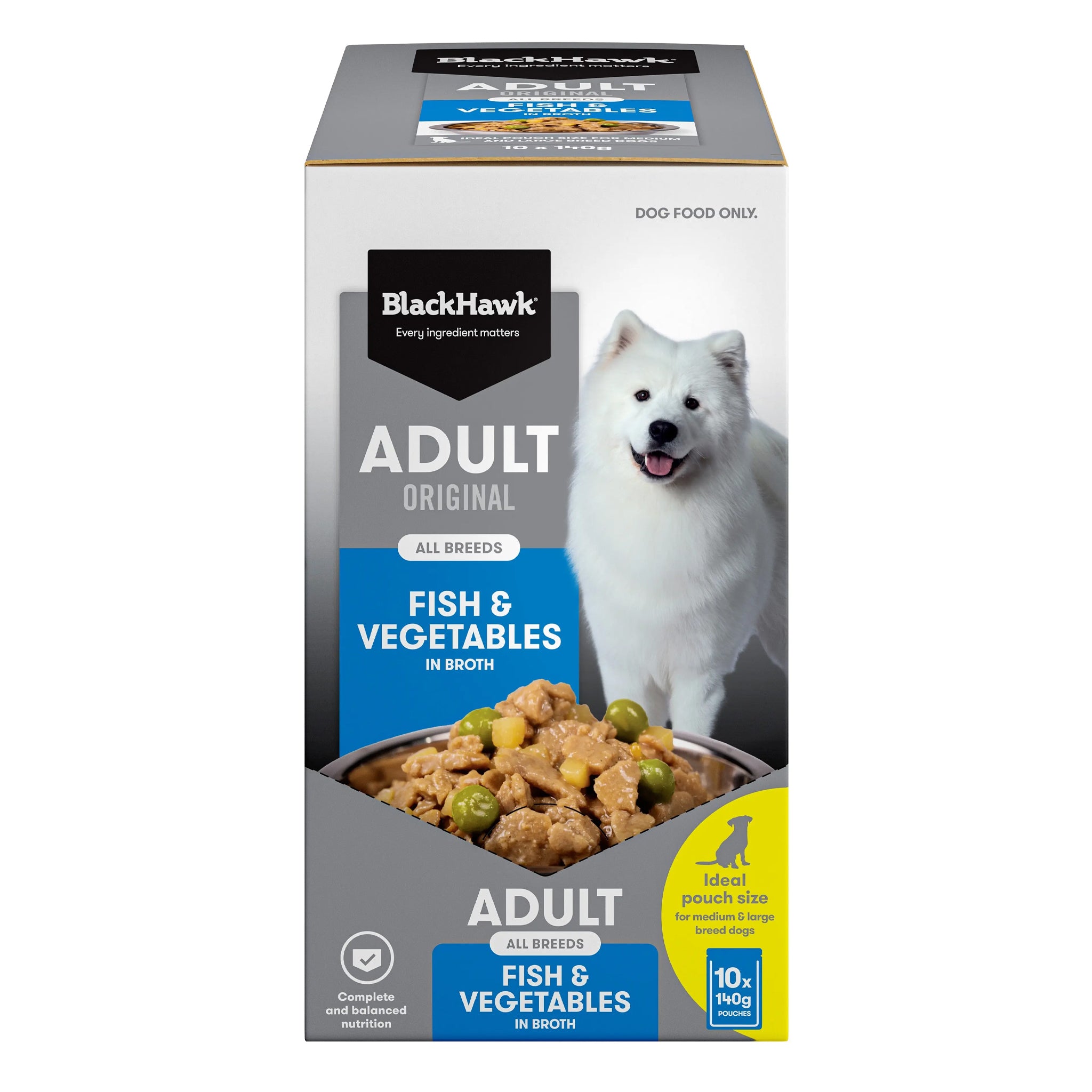 Black Hawk Original Adult Wet Dog Food 140g – 10 Pack
