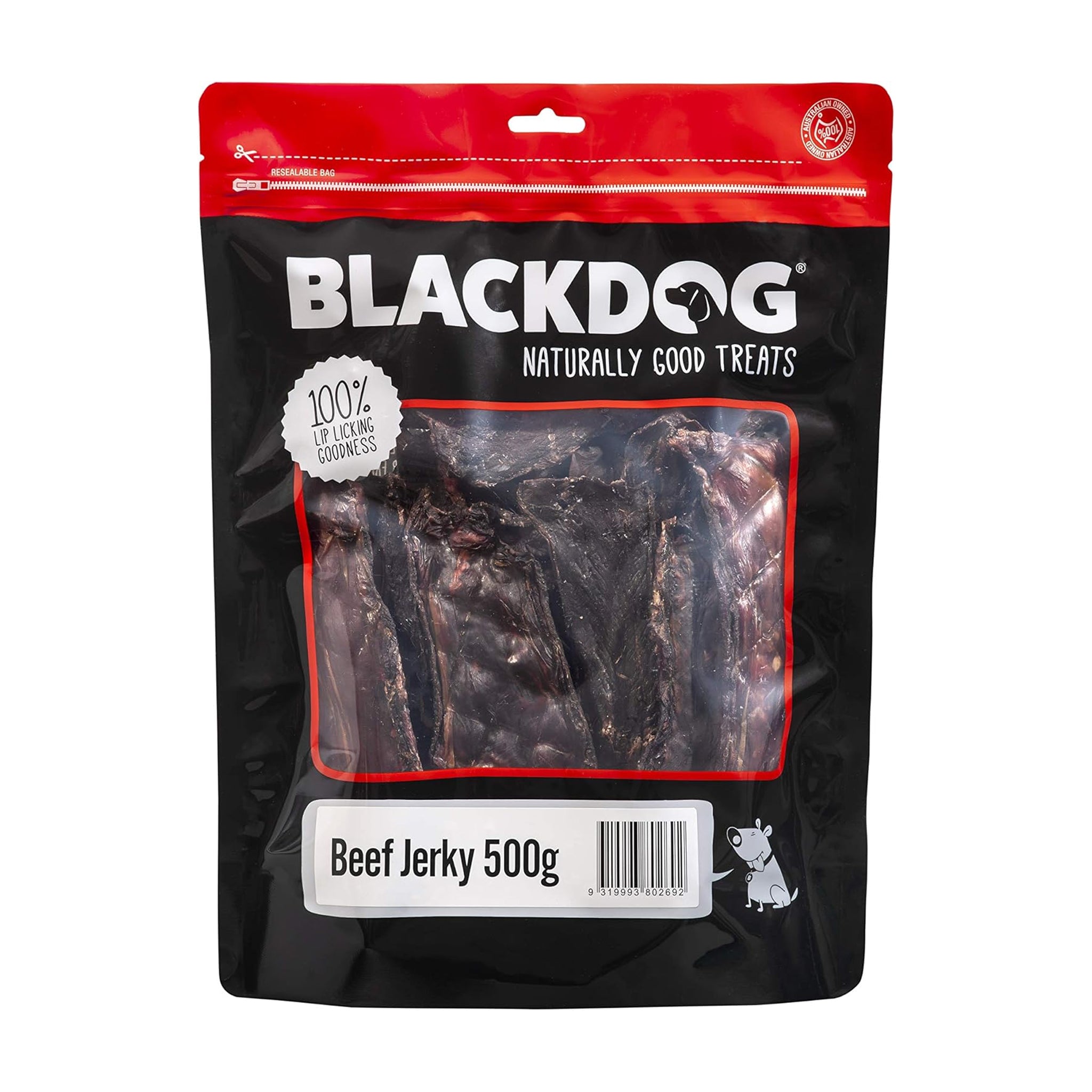 Blackdog Beef Jerky Dog Treats 500g