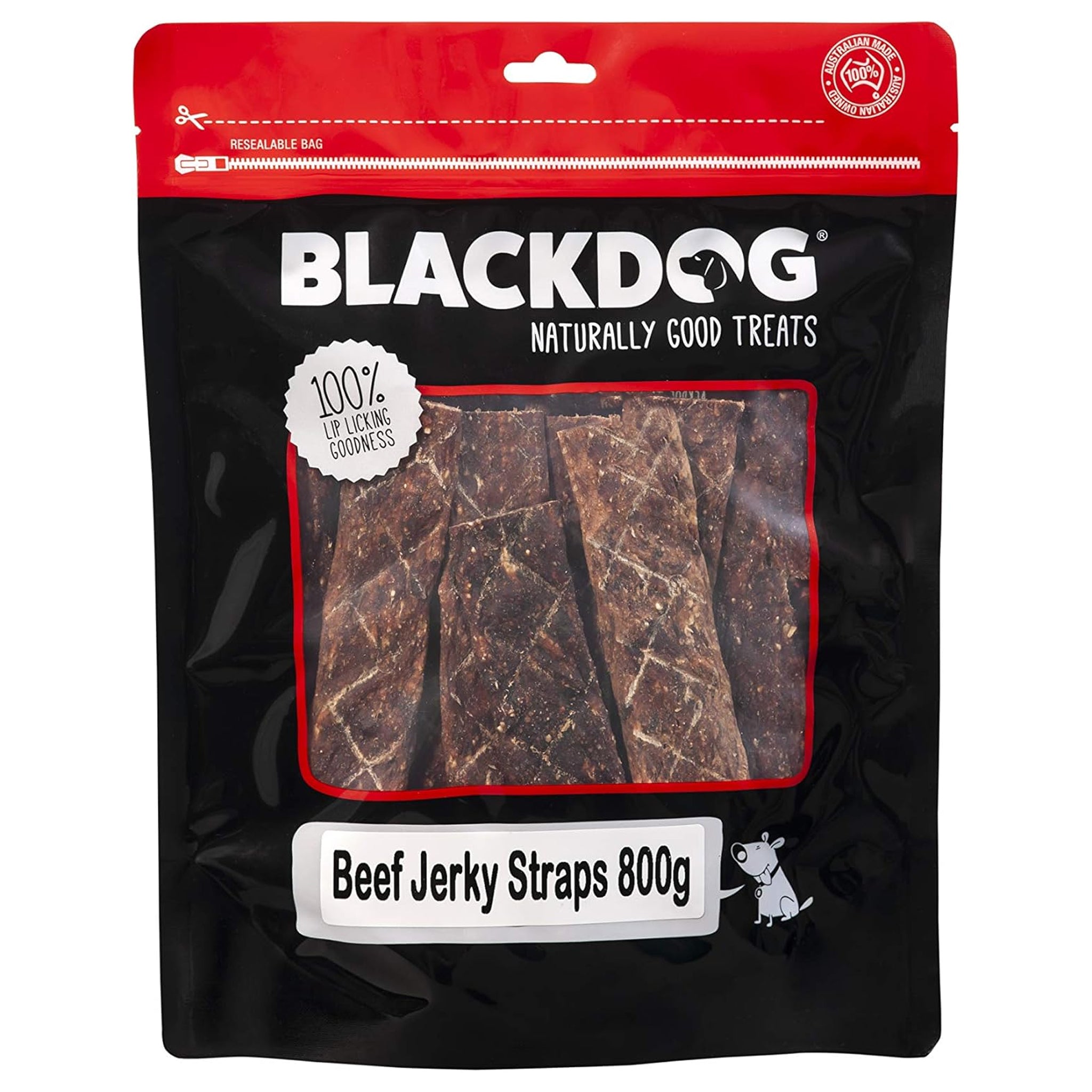 Blackdog Beef Jerky Straps Dog Treats 800g