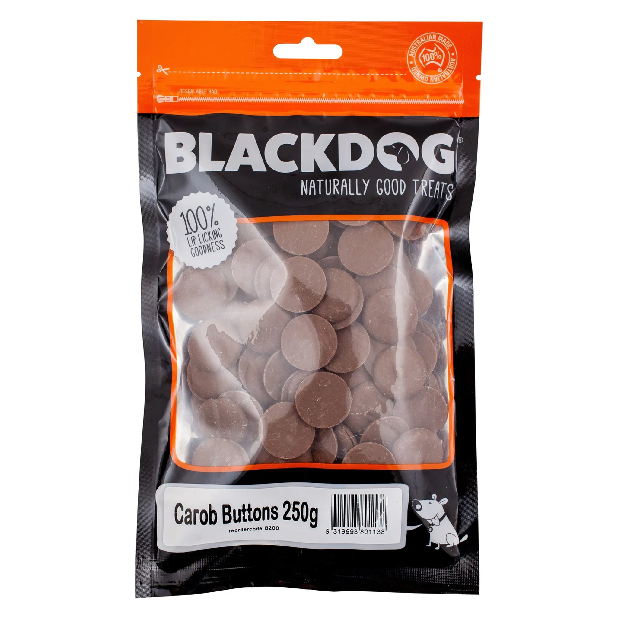 Blackdog Carob Buttons Dog Treats 250g