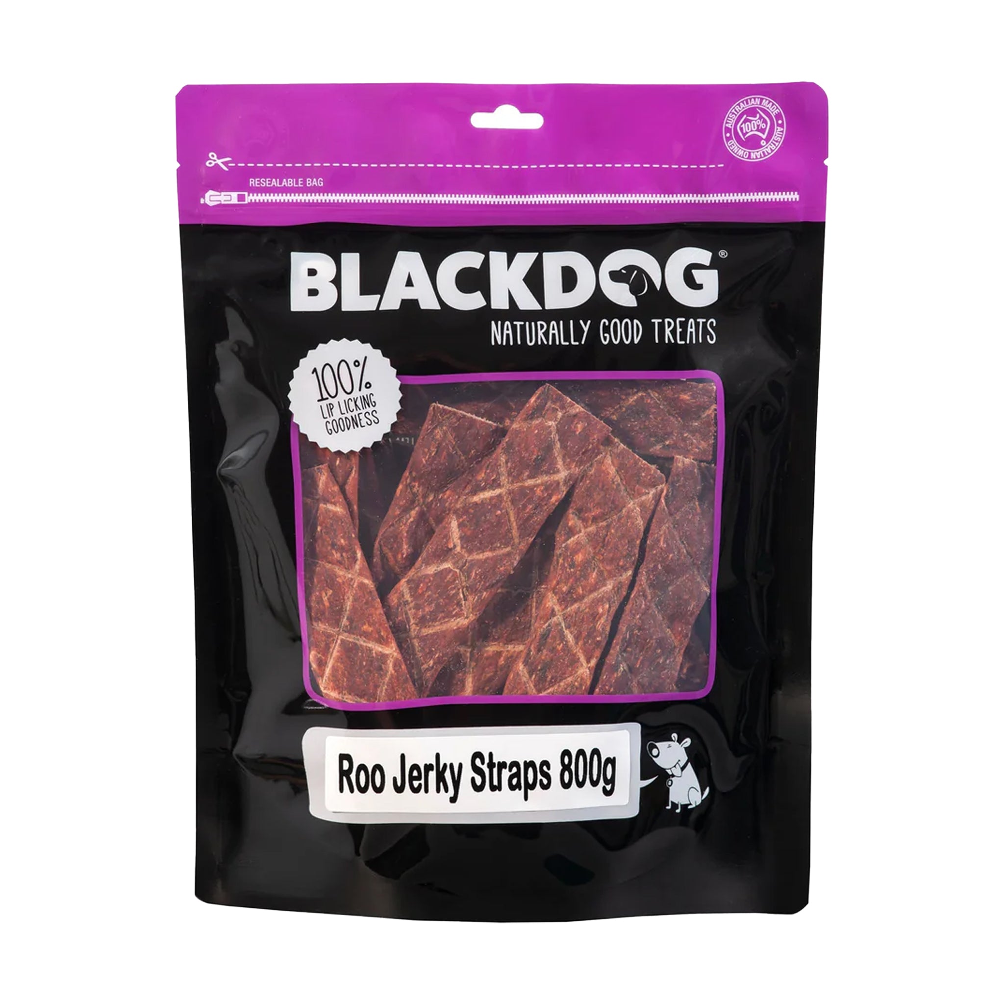 Blackdog Kangaroo Jerky Straps Dog Treats 800g