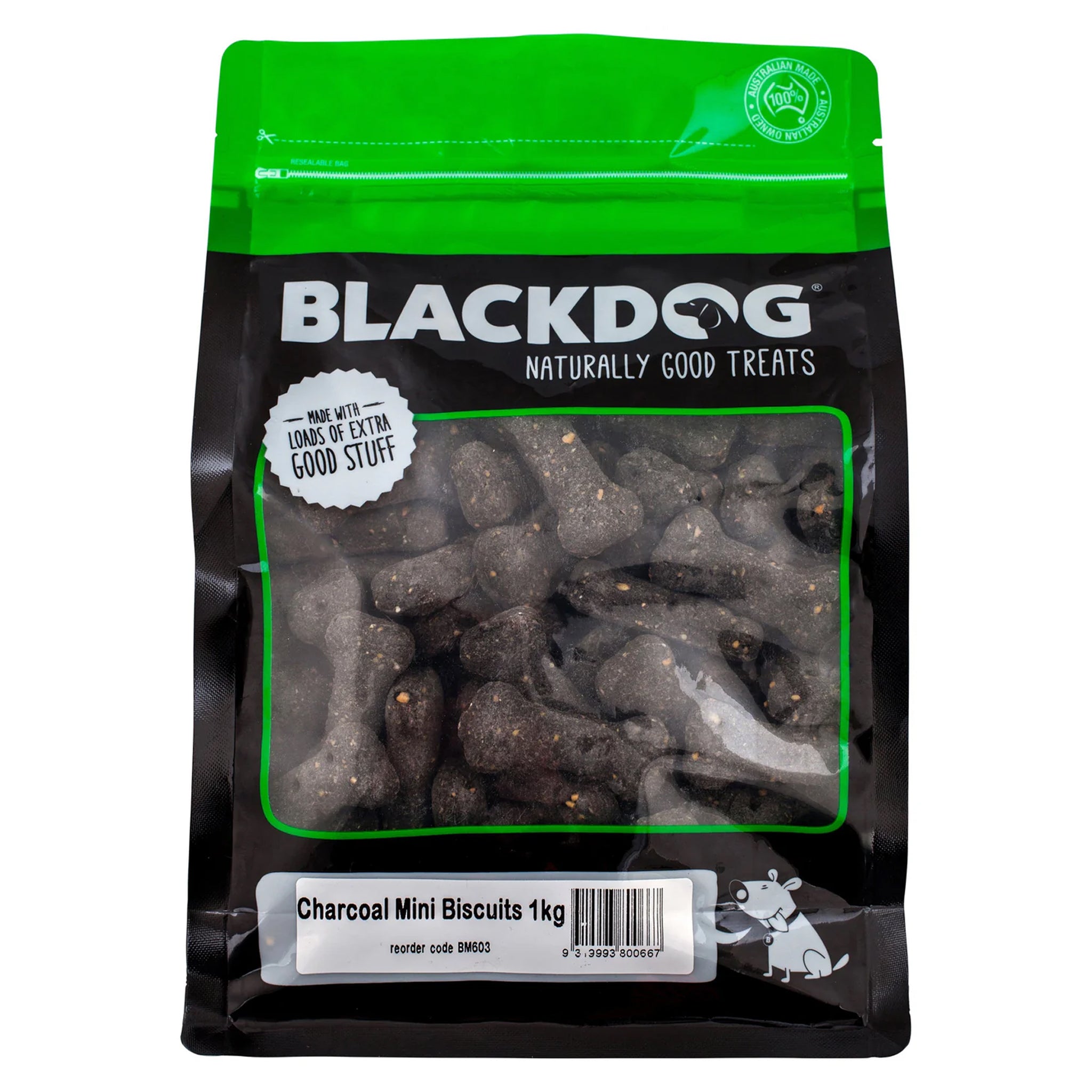 Blackdog Mini Charcoal Biscuits Dog Treats 1kg