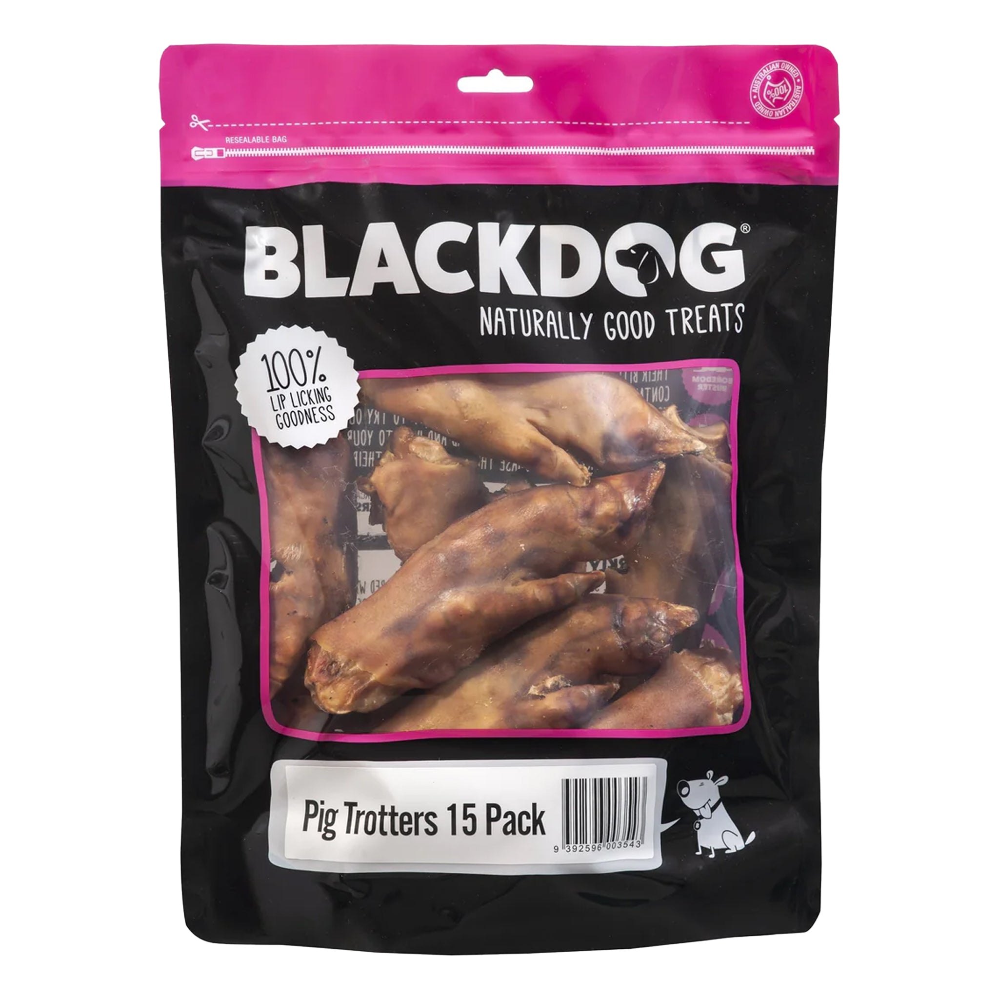 Blackdog Pig Trotters Dog Chews - 15 Pack