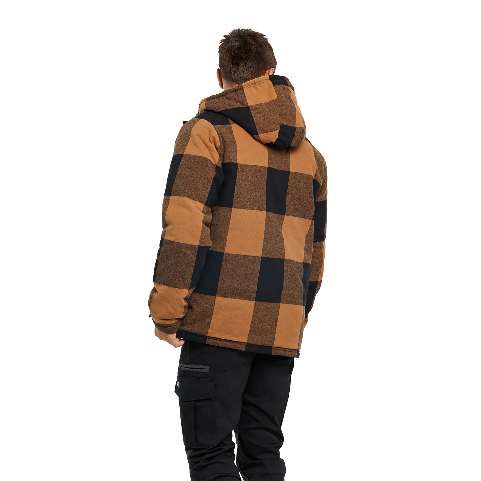 CAT Hooded Flannel Shirt Jacket