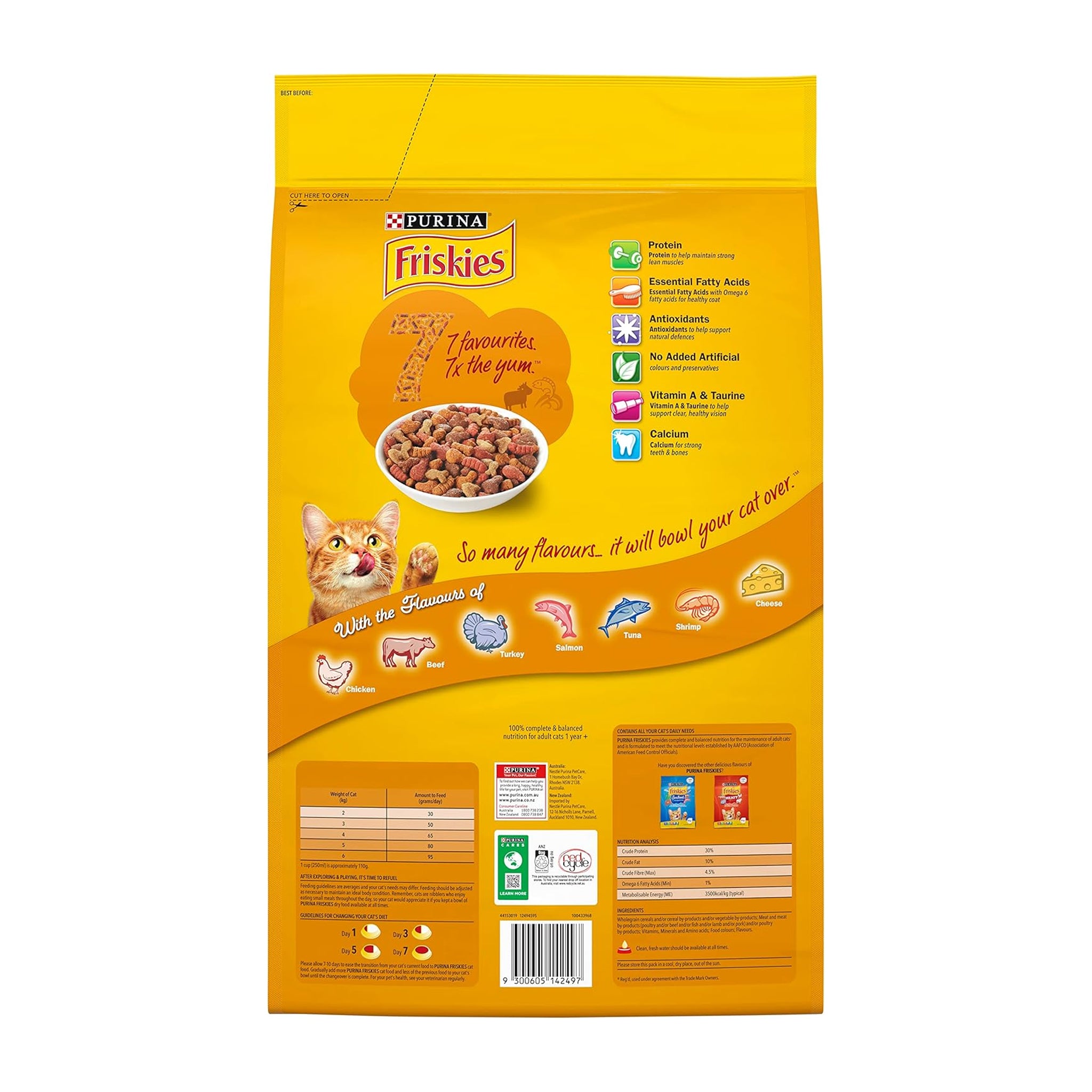 Cat Dry Adult Food 10kg – 7 Flavours, Meaty Grills or Seafood Sensations