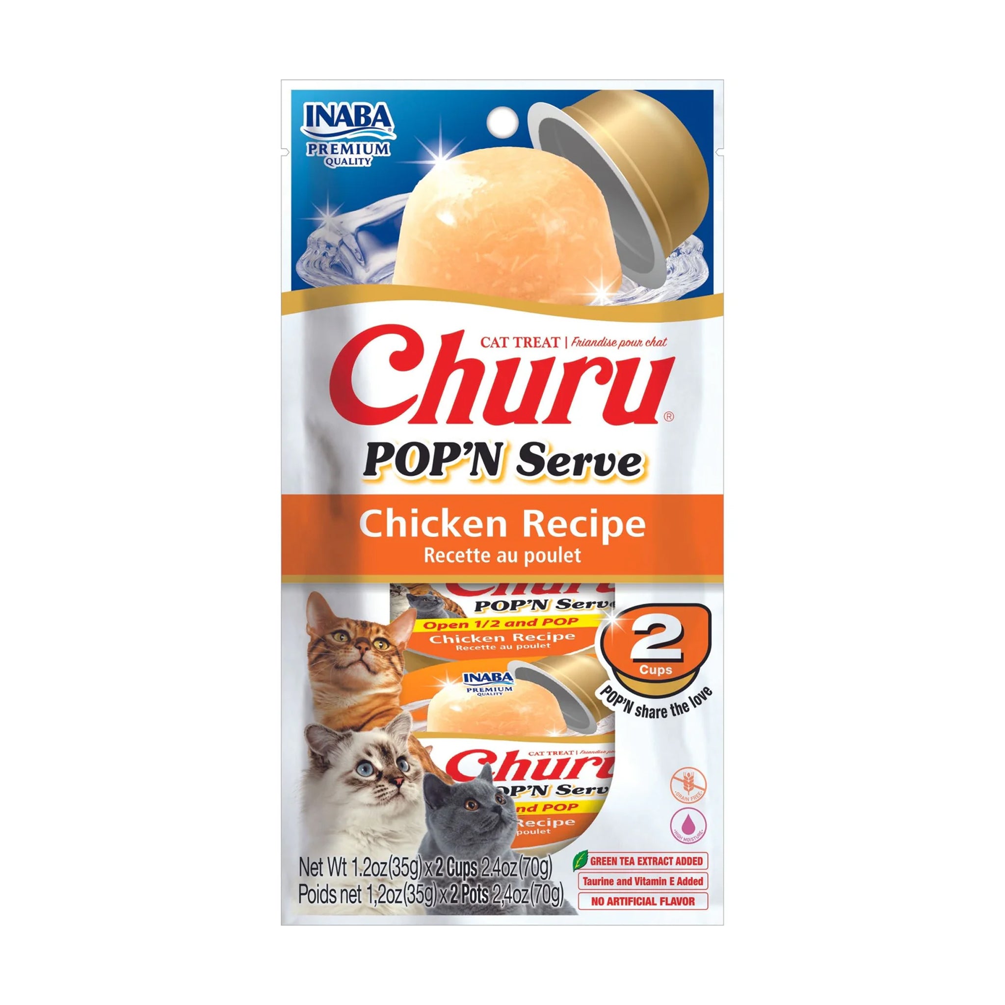 Churu Pop’n Serve Cat Treat – Chicken (2 Cups)