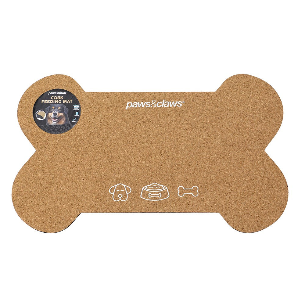 Cork Feeding Mat – Bone Shape (55 × 33cm) XX