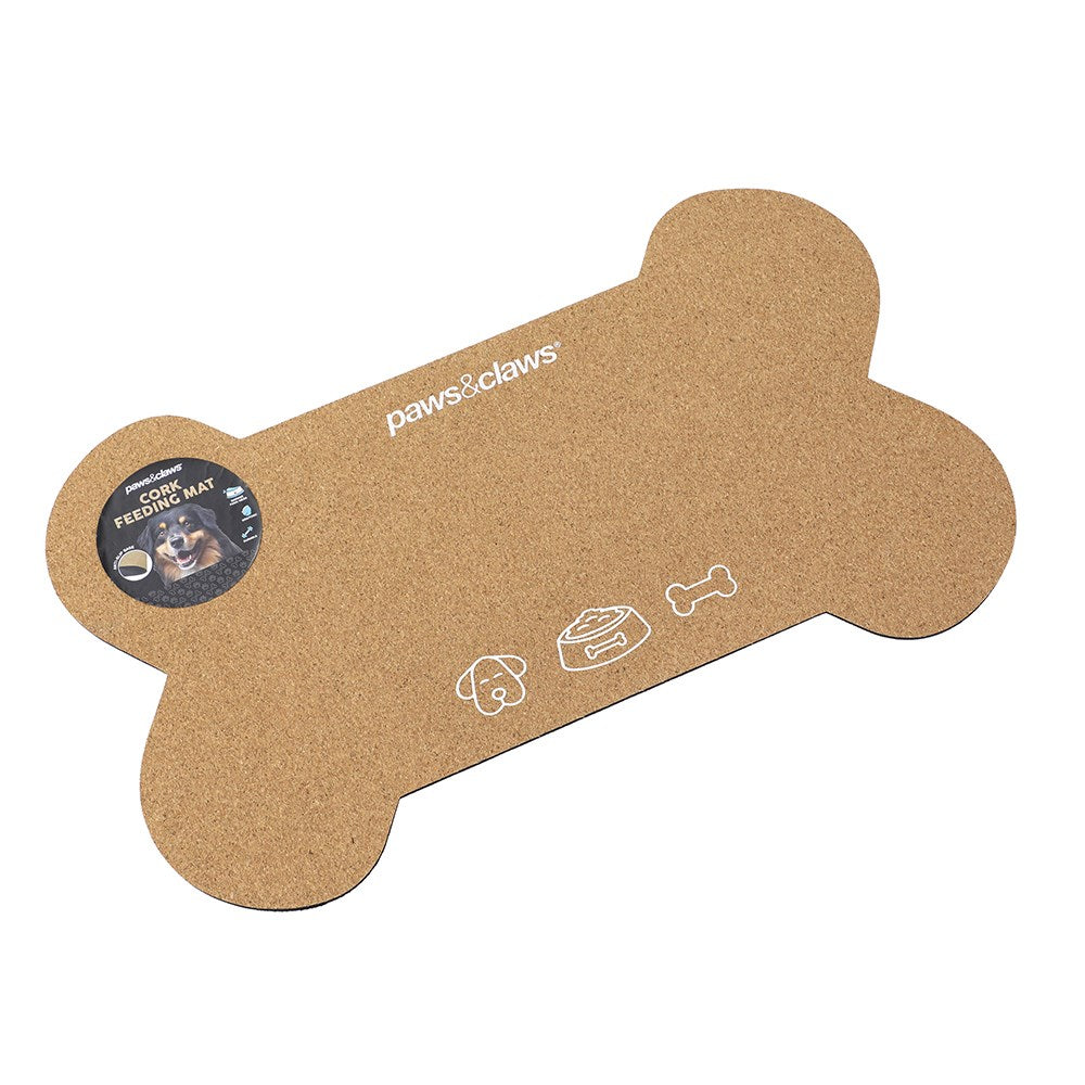 Cork Feeding Mat – Bone Shape (55 × 33cm)