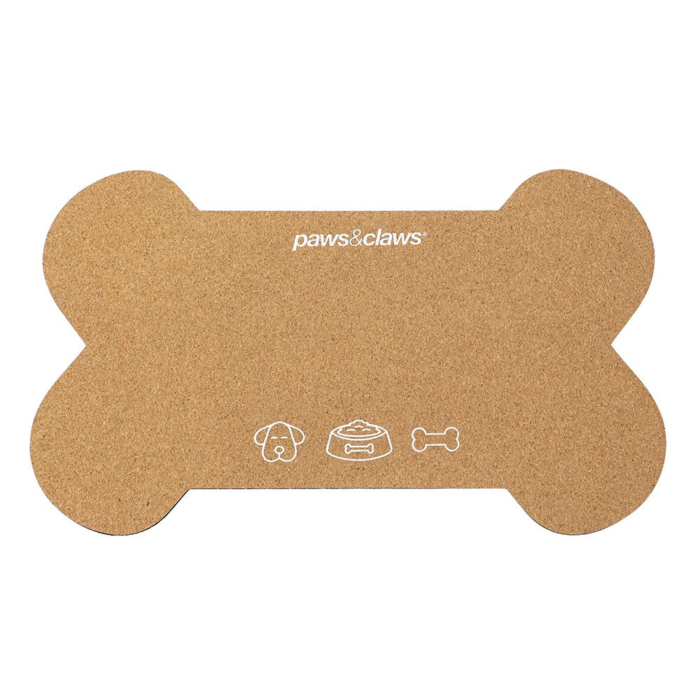 Cork Feeding Mat – Bone Shape (55 × 33cm)