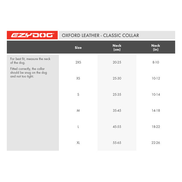 EzyDog Oxford Leather Dog Collar