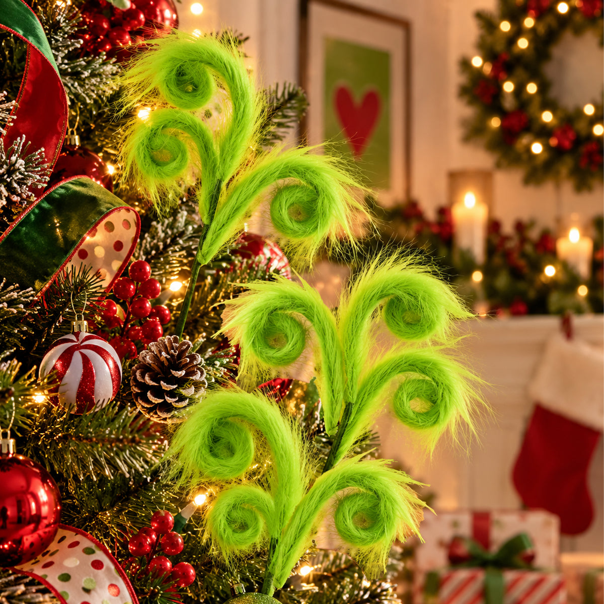 Grumble Christmas Decoration Tree Picks Curly 24x44cm