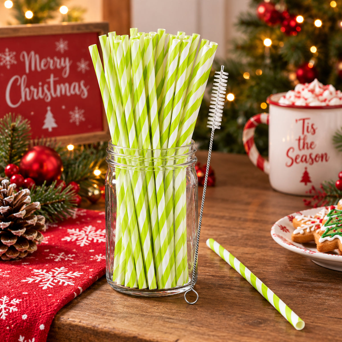 Grumble Christmas Reusable Straws
