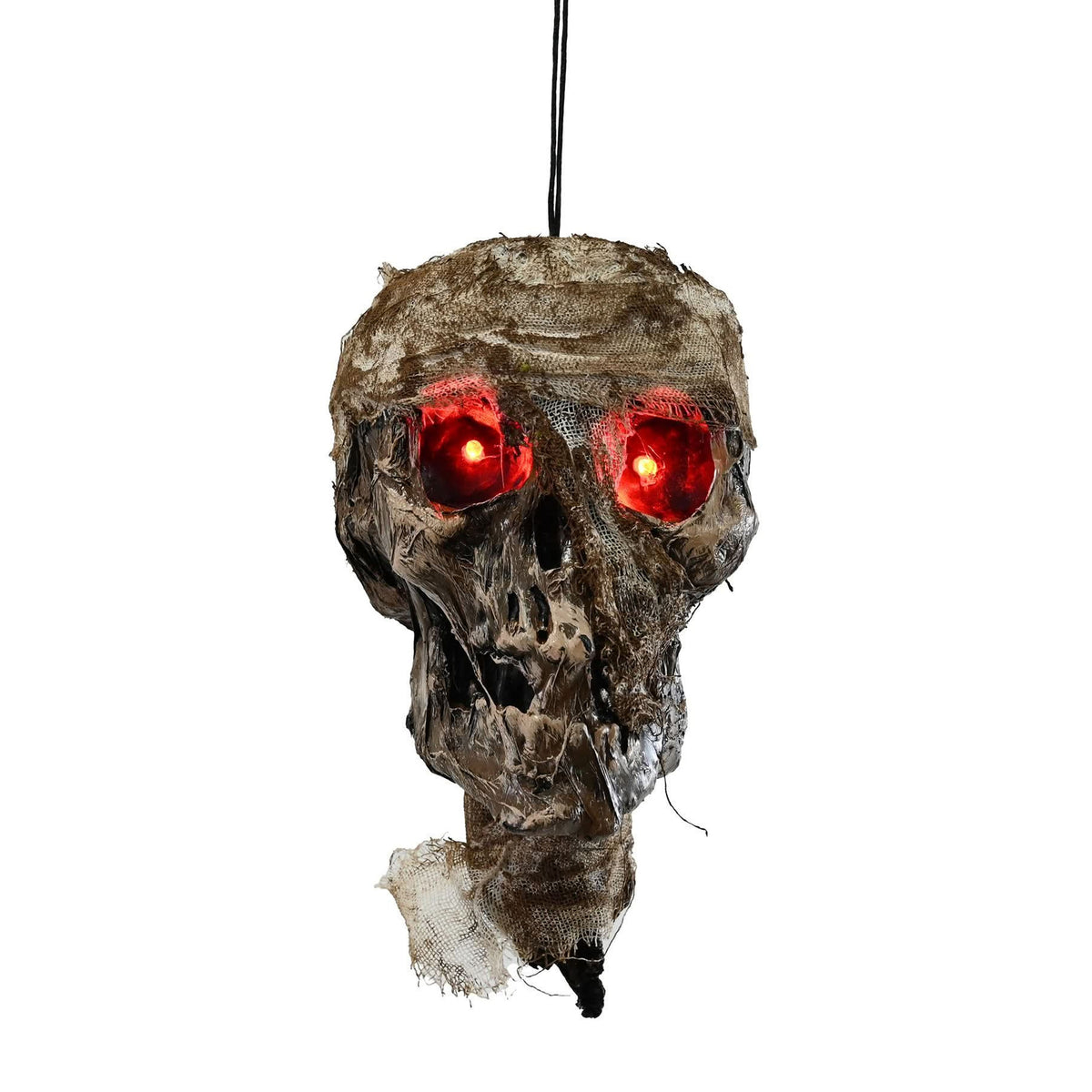 Hanging Mummified Skull 28cm