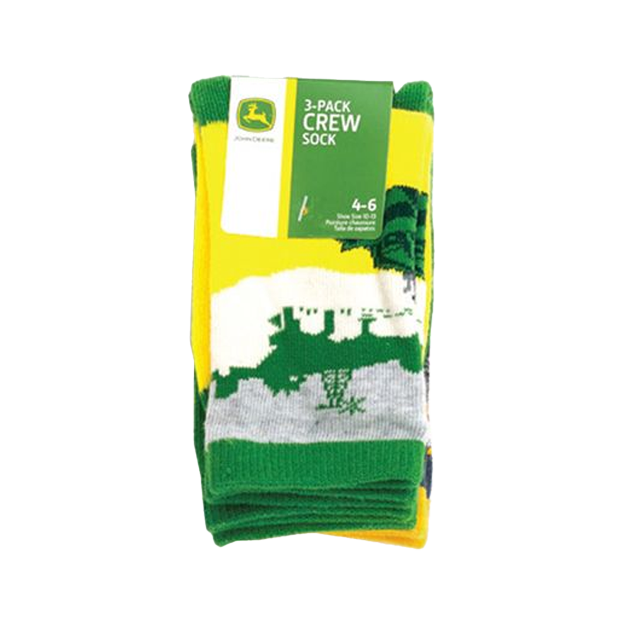 John Deere 3 Pack Crew Socks (4-6Y)