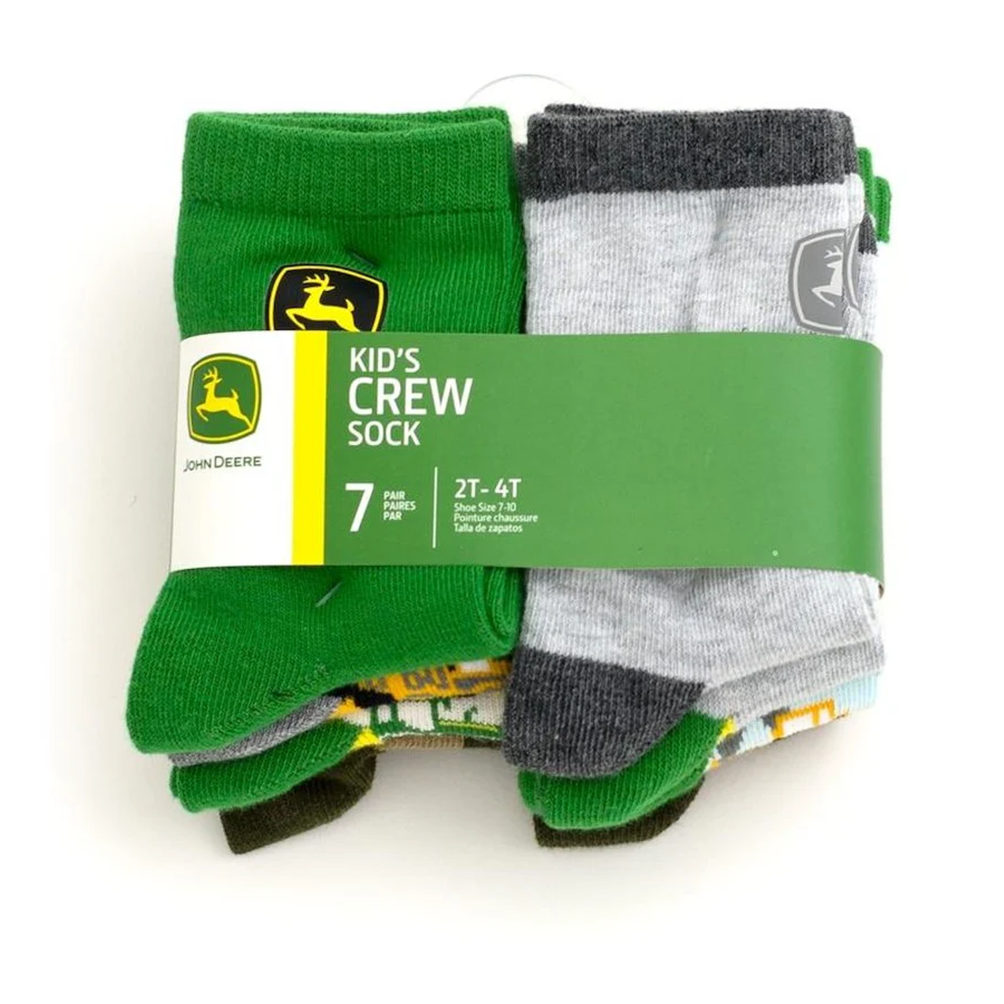 John Deere 7 Pack Crew Socks (2T-4T)